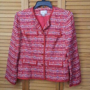 Adrianna Papell 100% Silk Blazer Jacket